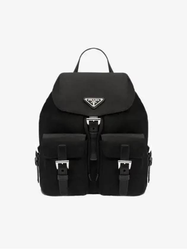 Triangle Logo Re Nylon Small Backpack Black - PRADA - BALAAN 3