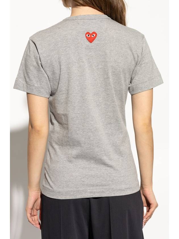 Comme Des Garçons Play T-shirt With Logo Patch, Unisex, Grey - COMME DES GARCONS PLAY - BALAAN 4