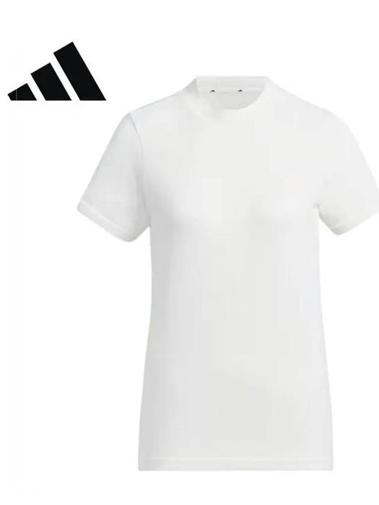 IN6605 Women s Prime Knit Mock Neck Short Sleeve Shirt - ADIDAS GOLF - BALAAN 1