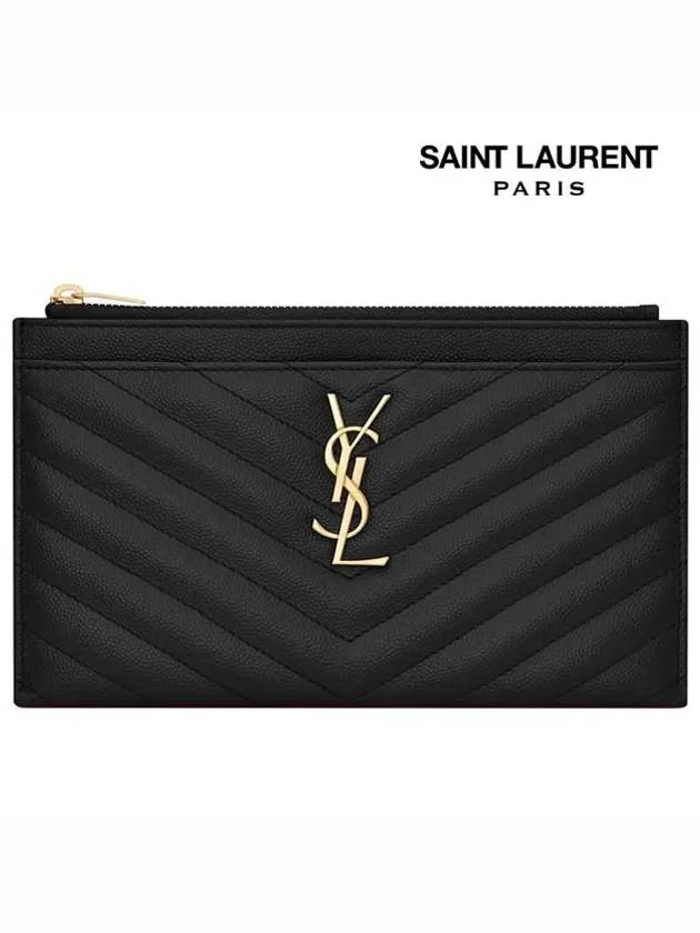 Monogram Quilted Clutch Bag Black - SAINT LAURENT - BALAAN 3