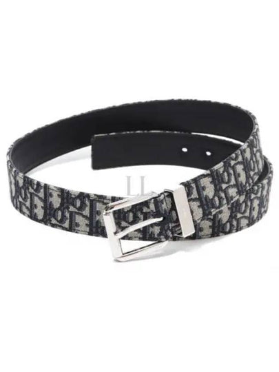 Logo Jacquard Leather Belt Black Beige - DIOR - BALAAN 2