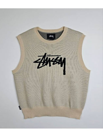 AU Australian Knit Vest ST1G0542 Cream WOMENS - STUSSY - BALAAN 1