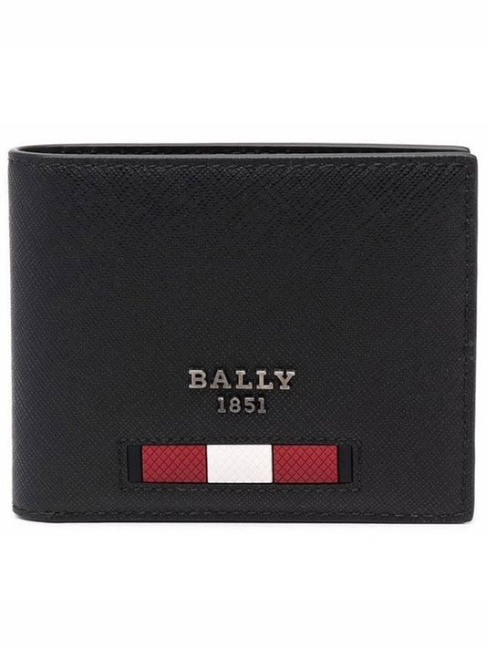 Baby Brasai Leather Half Wallet Black - BALLY - BALAAN.