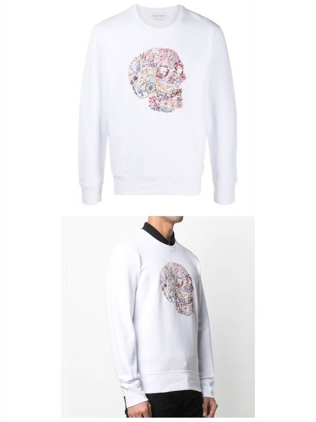 650434 QQZ69 0900 Motif Skull Sweatshirt Sweatshirt White Men's T-Shirt TR - ALEXANDER MCQUEEN - BALAAN 4