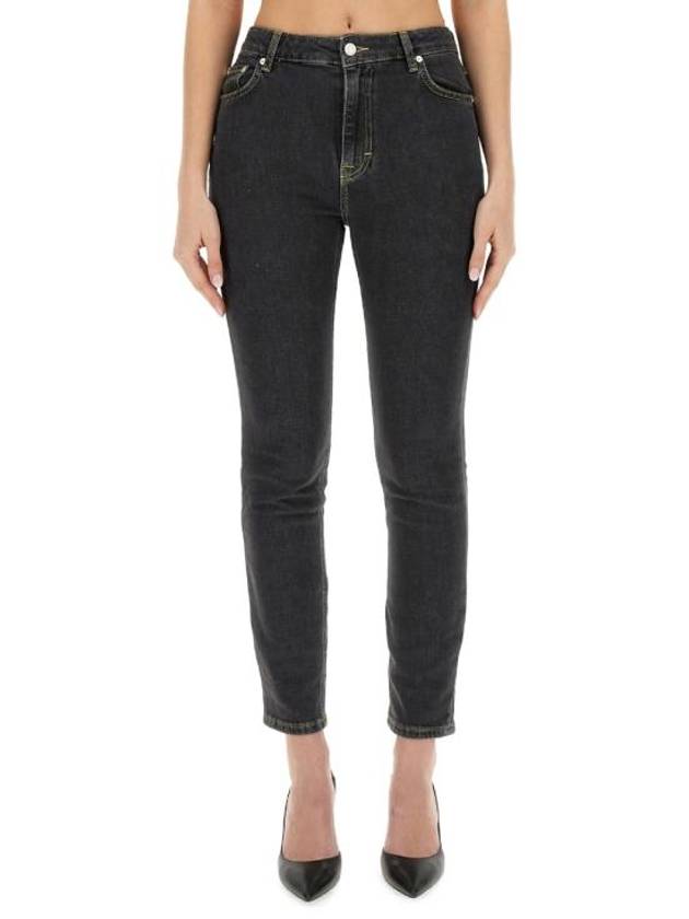 Denim Straight Pants 03273238 1555 BLACK - MOSCHINO - BALAAN 1