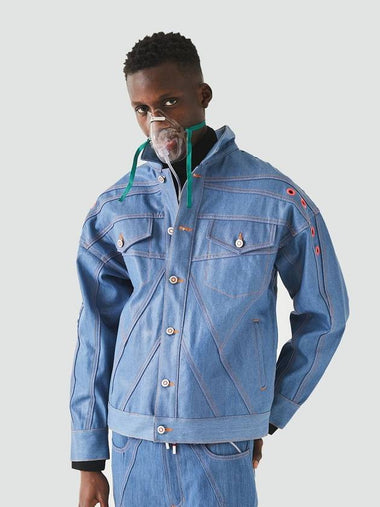 GLIDING WING COATING DENIM JACKET LIGHT BLUE - KAEISS - BALAAN 1