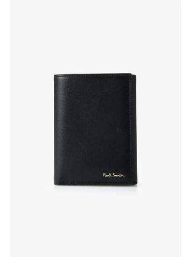 PS In Stripe Trifold Wallet Black - PAUL SMITH - BALAAN 1