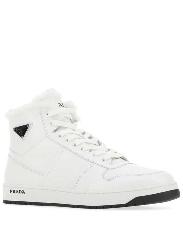 leather high top sneakers white - PRADA - BALAAN 3