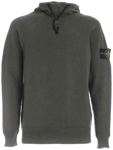 Waffen Hooded Knit Top Khaki - STONE ISLAND - BALAAN 1