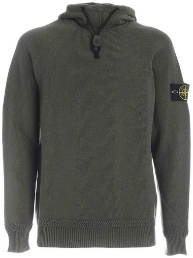 Wappen Hooded Knit Top Khaki - STONE ISLAND - BALAAN 1