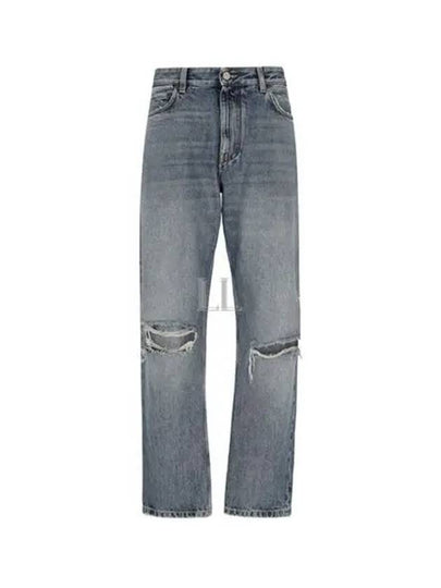 Vintage Effect Denim Straight Jeans Blue - BALENCIAGA - BALAAN 2