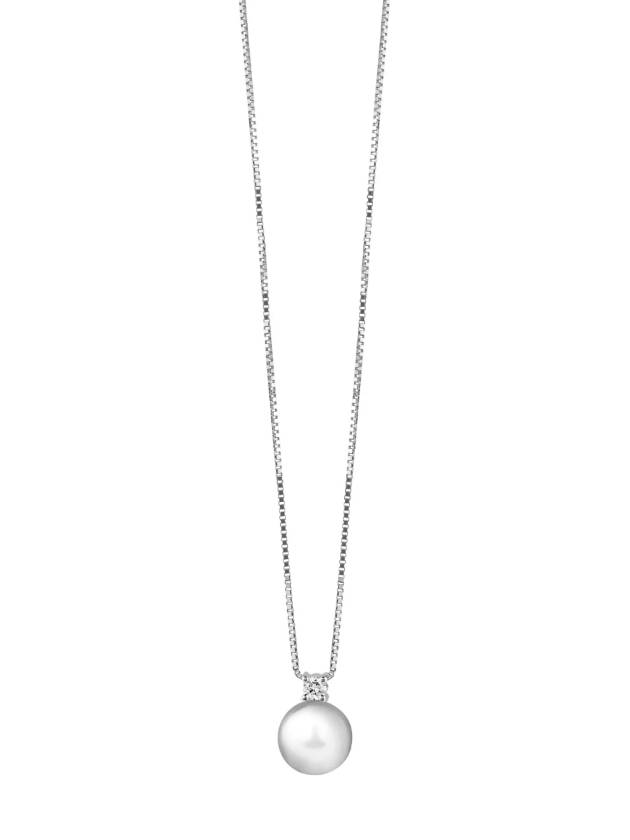 Women's Le Pearl 7.5mm Pearl Diamond Necklace - DAMIANI - BALAAN 1