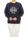 Logo Applique Sweatshirt Navy - TORY BURCH - BALAAN 6