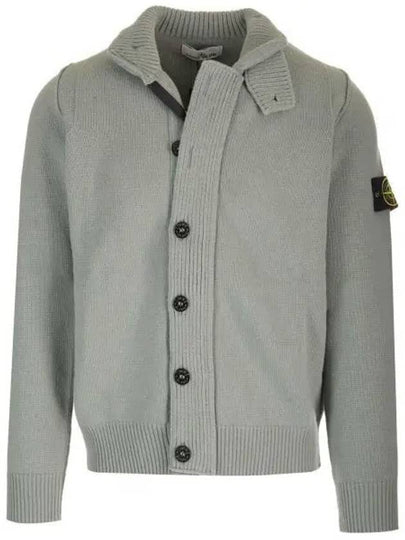 Lambswool Knit Cardigan Green - STONE ISLAND - BALAAN 2