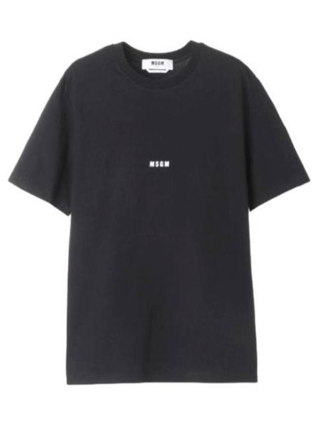 Micro Logo Print Short Sleeve T-Shirt Black - MSGM - BALAAN 2