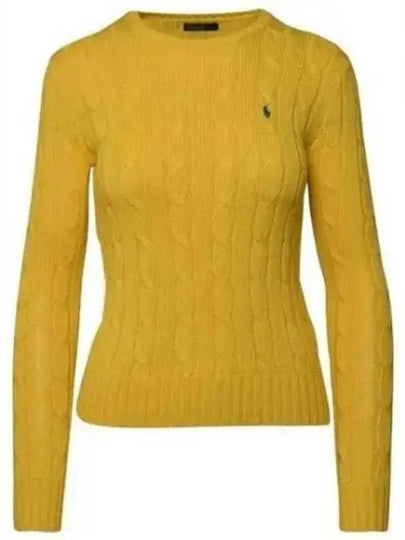 Embroidered Logo Pony Cable Knit Top Yellow - POLO RALPH LAUREN - BALAAN 2