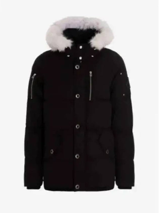 Threequarter Down Jacket White Fox Fur Black - MOOSE KNUCKLES - BALAAN 2