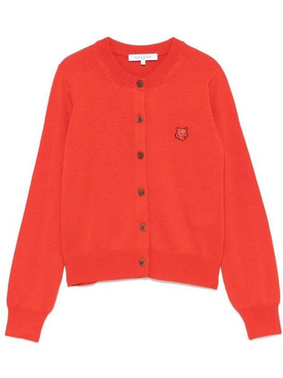 Bold Fox Head Patch Regular Cardigan Red - MAISON KITSUNE - BALAAN 2