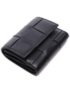 Intrecciato Tri-Fold Zip Half Wallet Black - BOTTEGA VENETA - BALAAN 6