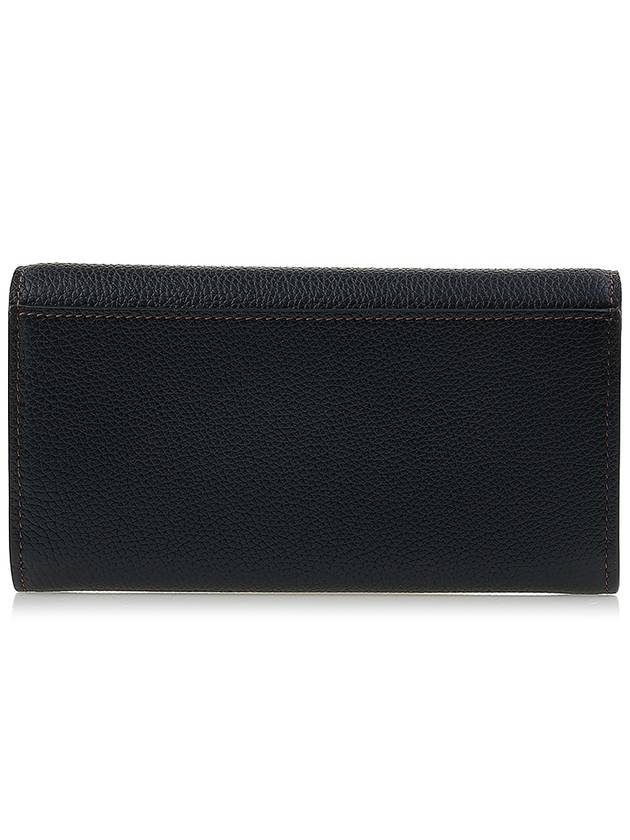 TB Logo Grainy Leather Continental Long Wallet Black - BURBERRY - BALAAN 4