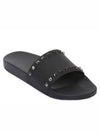 Men's Rockstud Rubber Slippers Black - VALENTINO - BALAAN.