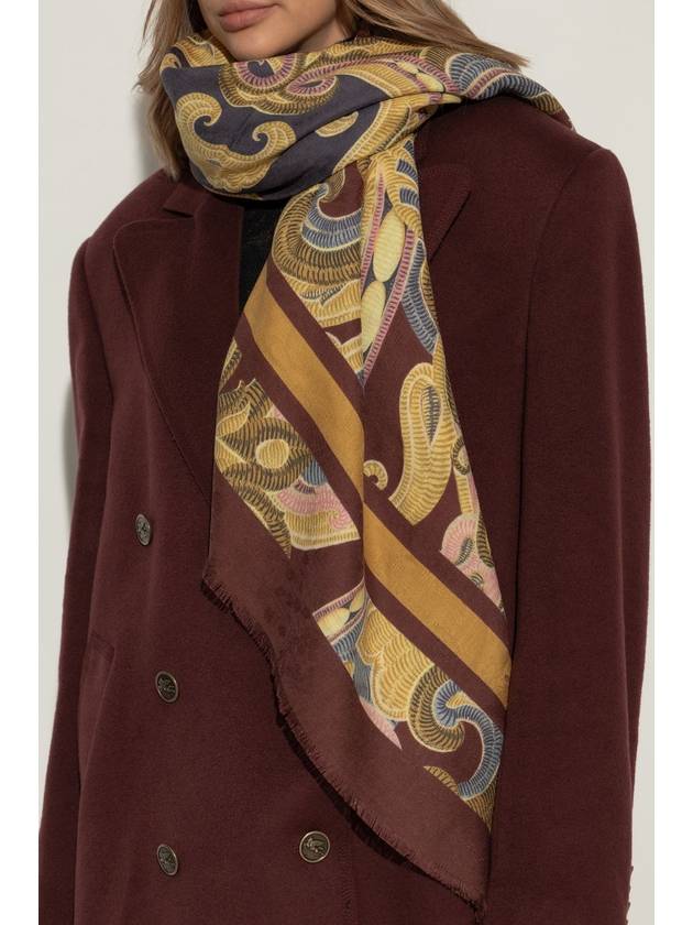 Jacquard frayed edge muffler red - ETRO - BALAAN 3