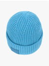 C40135 TURQUOISE MELANGE face logo patch beanie - ACNE STUDIOS - BALAAN 3