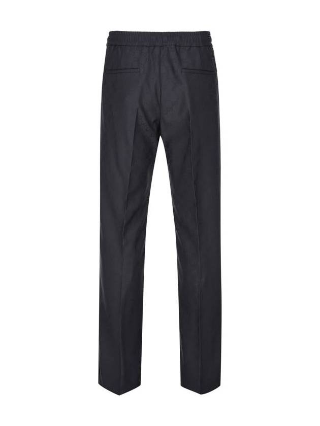 Web Polyester GG Jacquard Straight Pants Blue - GUCCI - BALAAN 3