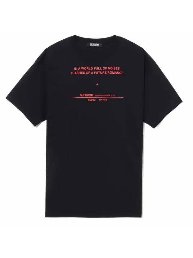 Men's Cotton Short Sleeve T-Shirt Black - RAF SIMONS - BALAAN.