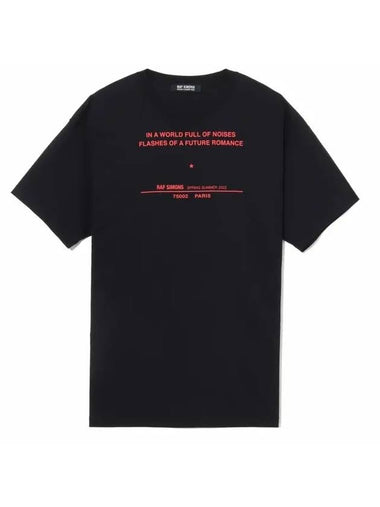 Men's Tour Crewneck Cotton Short Sleeve T-Shirt Black - RAF SIMONS - BALAAN 1