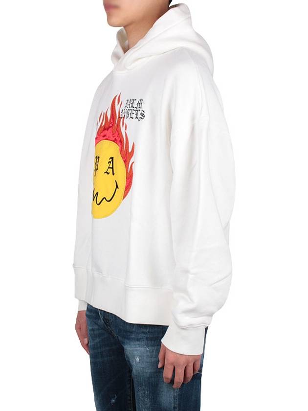 12Th Anniversary Big Burning Head Hoodie White - PALM ANGELS - BALAAN 4