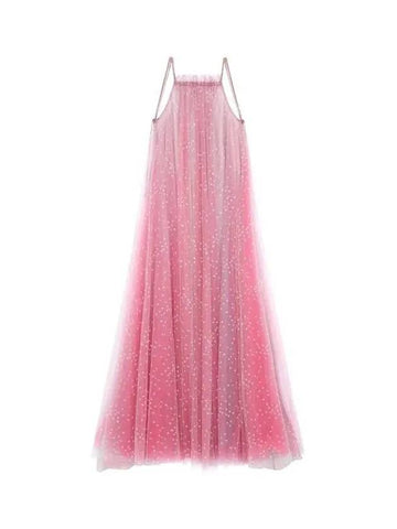 Women s Glitter Tulle Maxi Dress Pink 271553 - GIORGIO ARMANI - BALAAN 1