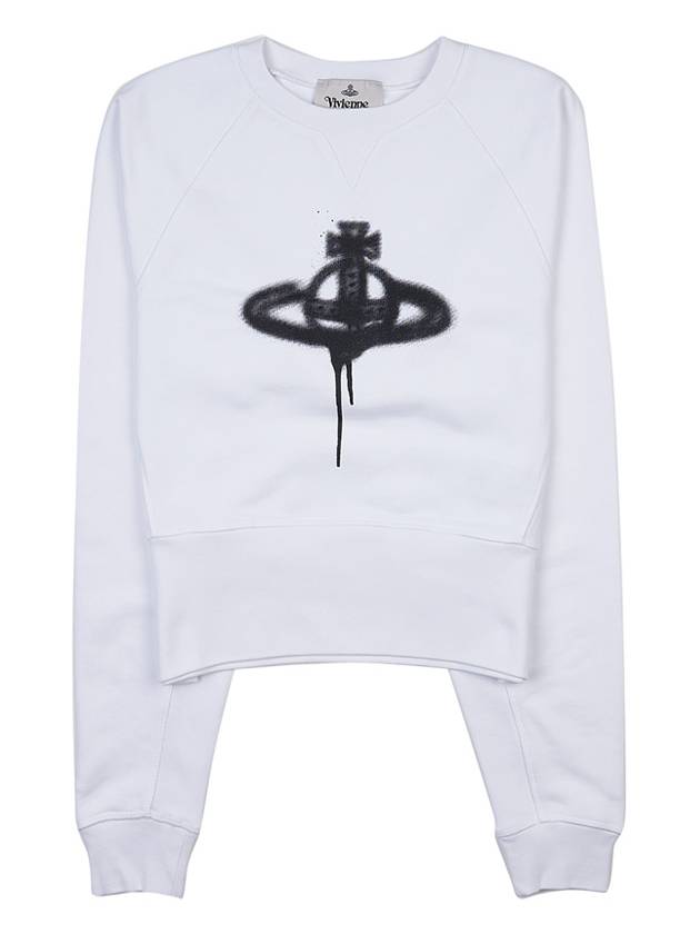 Spray ORB Logo Sweatshirt White - VIVIENNE WESTWOOD - BALAAN 2