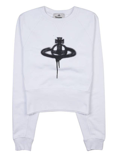 Spray ORB Logo Sweatshirt White - VIVIENNE WESTWOOD - BALAAN 2