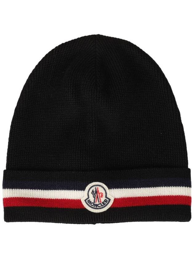 logo patch wool beanie - MONCLER - BALAAN 1