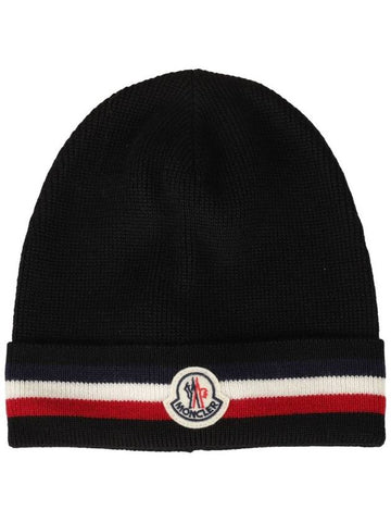 logo patch wool beanie - MONCLER - BALAAN 1