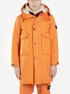 Wappen Layered Long Hooded Jacket Orange - STONE ISLAND - BALAAN 2