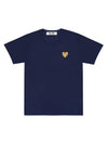 Gold Heart Wappen Short Sleeve T-Shirt Navy - COMME DES GARCONS PLAY - BALAAN 1