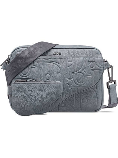 Saddle Triple Embossed Logo Cross Bag Grey - DIOR - BALAAN 1