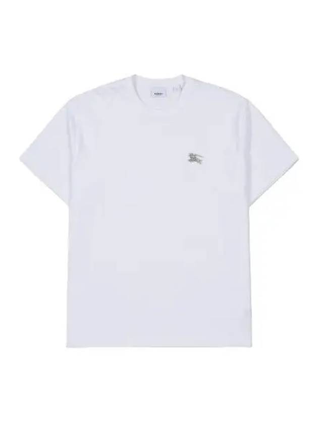Crystal Cotton Jersey T Shirt White Short Sleeve Tee - BURBERRY - BALAAN 1