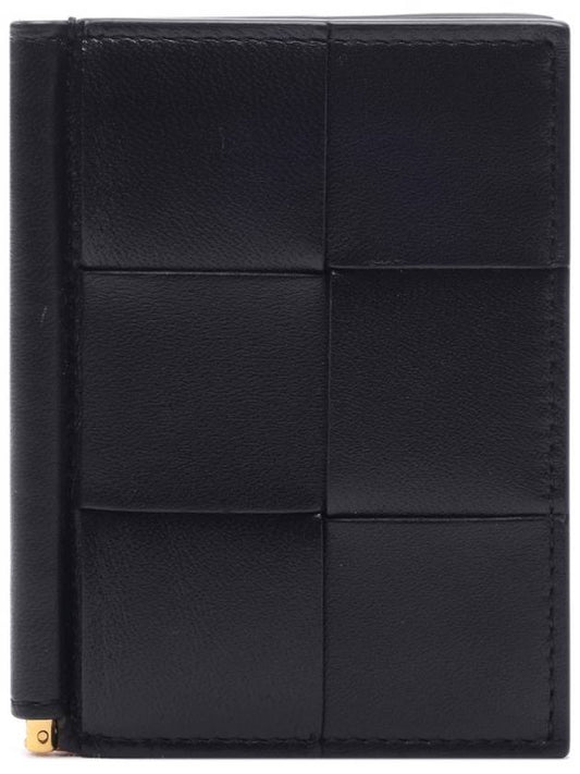 Cassette Leather Money Clip Black - BOTTEGA VENETA - BALAAN 2