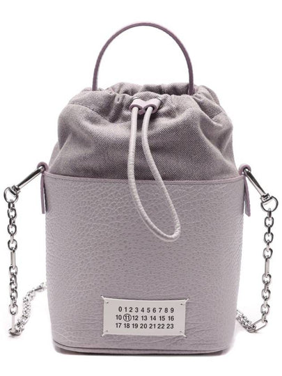 5AC Number Logo Texture Leather Bucket Bag  Wisteria - MAISON MARGIELA - BALAAN 2