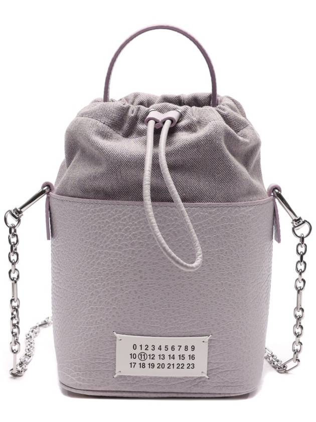 5AC Number Logo Texture Leather Bucket Bag  Wisteria - MAISON MARGIELA - BALAAN 3