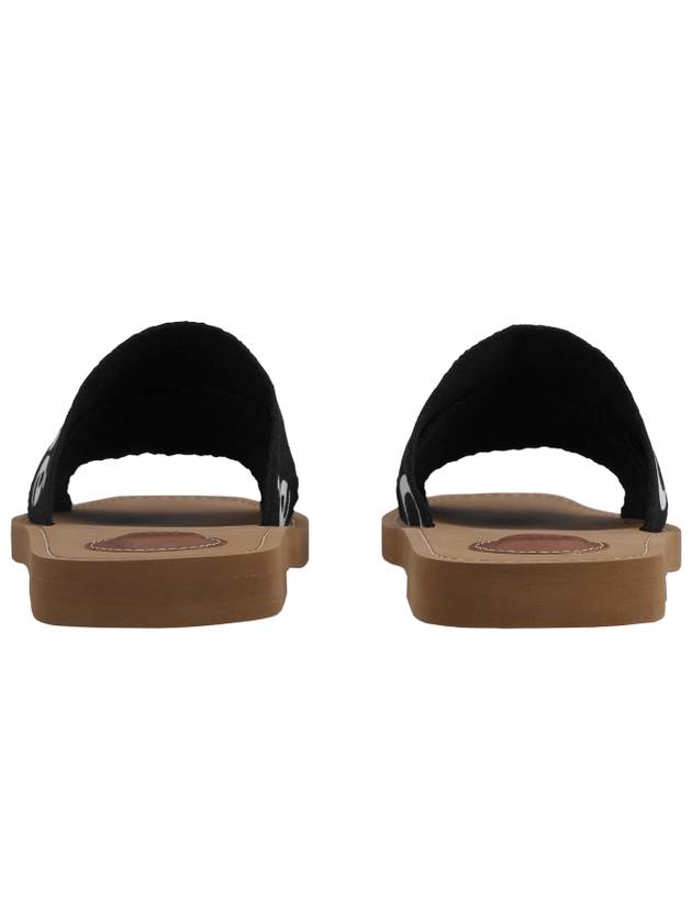 Woody Logo Flat Mule Slippers Black - CHLOE - BALAAN 4