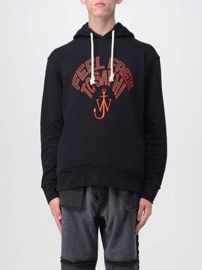 Slogan Embossed Hoodie Black - JW ANDERSON - BALAAN 2