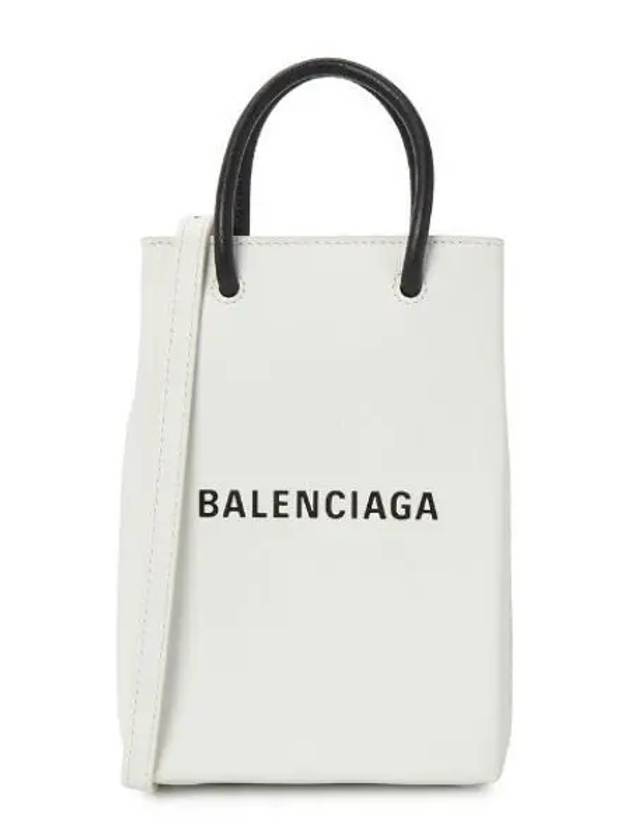 Logo Print Phone Holder Small Cross Bag White - BALENCIAGA - BALAAN 2