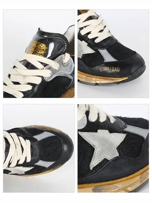 Dad-Star Mesh Nappa Leather Low Top Sneakers Black Ice Grey - GOLDEN GOOSE - BALAAN 4