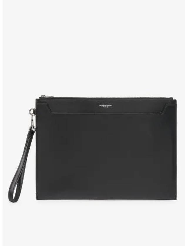 Classic Strap Tablet Clutch Bag Black - SAINT LAURENT - BALAAN 2