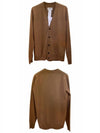 Maison Margiela S50HA1013 S17783 131 Stitch Cashmere V-neck Cardigan Brown Men’s Jacket TJ - MAISON MARGIELA - BALAAN 4