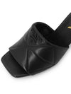 Logo quilted nappa leather sandal heel black - PRADA - BALAAN 8